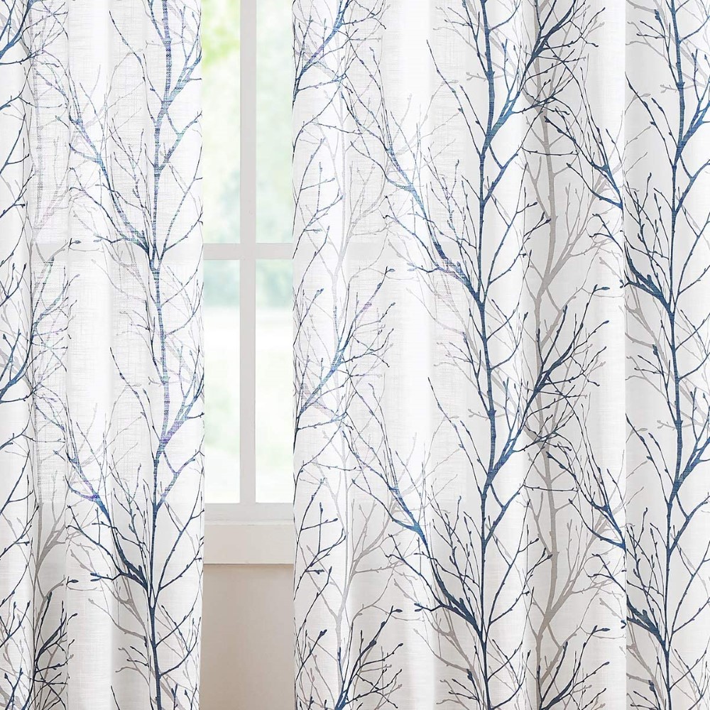 Blue White Sheer Curtains (4)