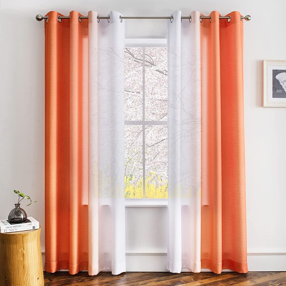 Linen Ombre Semi Sheer Curtain (2)