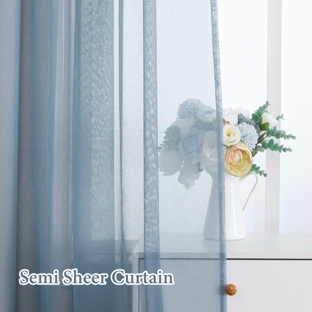 Linen Textured Sheer Curtain (2)
