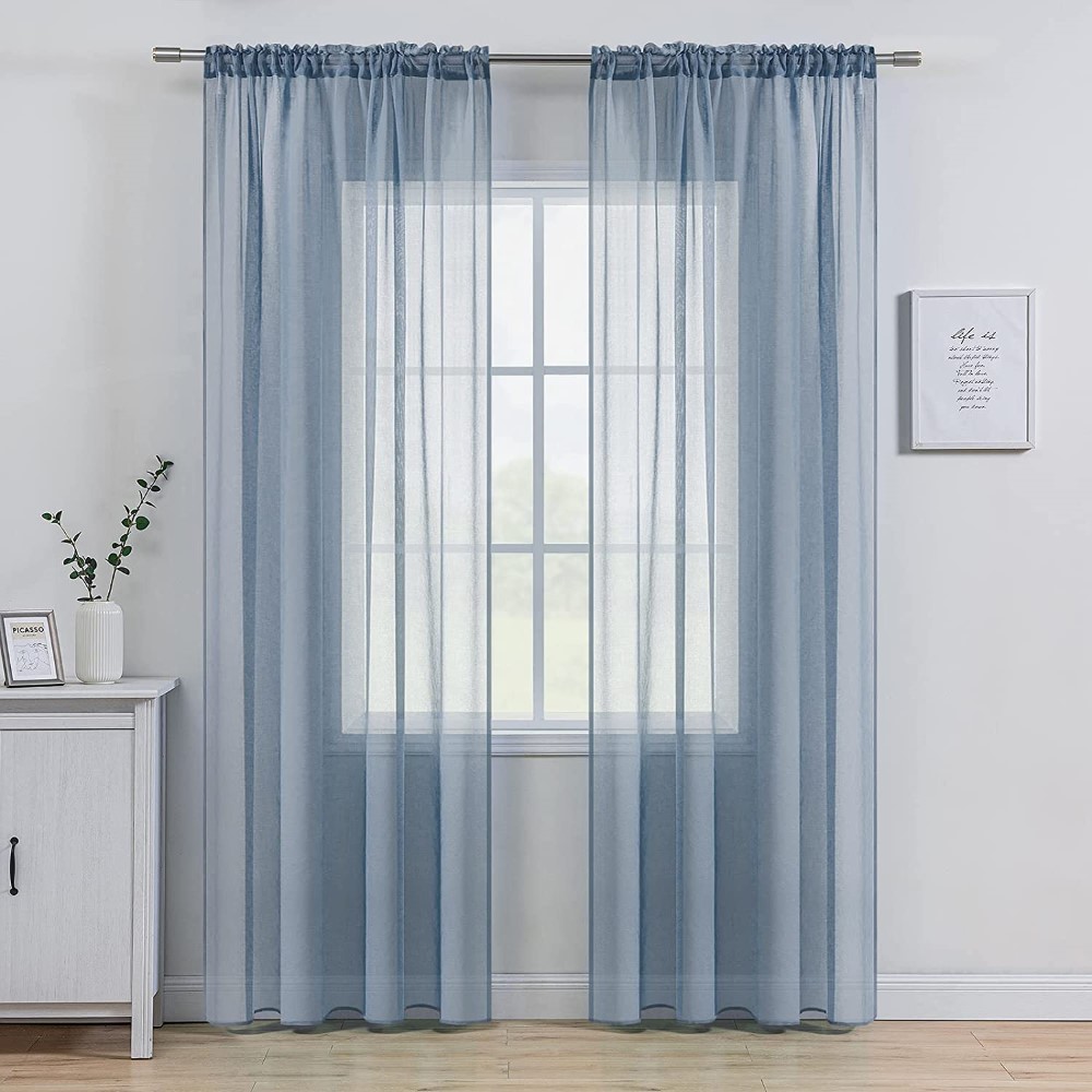 Linen Textured Sheer Curtain (3)